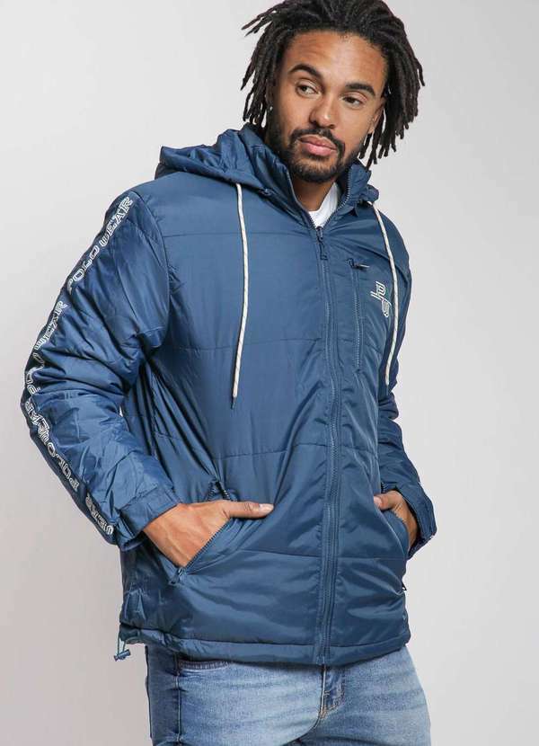 Polo Wear - Jaqueta Masc Puffer Dupla Face Polo Wear Azul Escuro Azul Escuro
