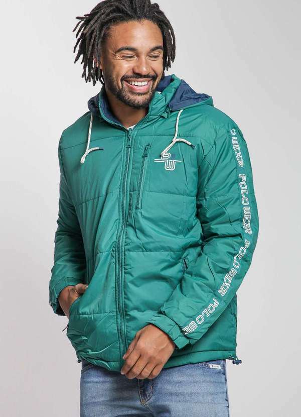 Polo Wear - Jaqueta Masc Puffer Dupla Face Polo Wear Verde Escuro Verde Escuro