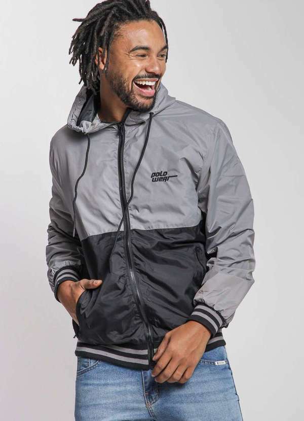 Polo Wear - Jaqueta Masculina Corta Vento Confort Polo Wear Cinza Escuro Cinza Escuro