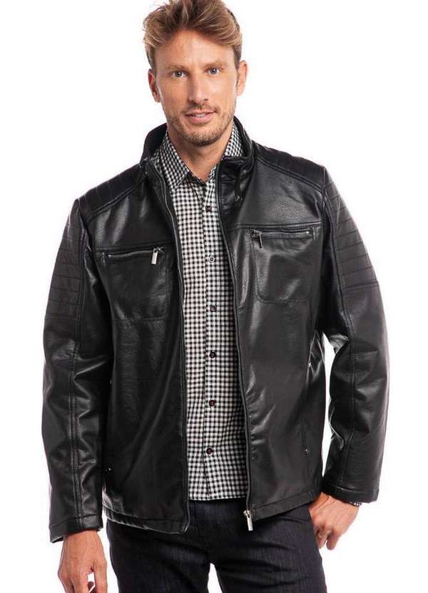 Jaqueta Preta Jaqueta Spike Masculina Jaqueta Couro LegÃtimo