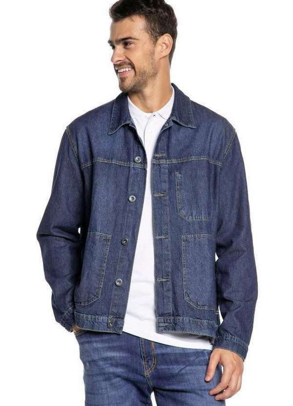 Polo Wear - Jaqueta Masculina Jeans Vintage Polo Wear Jeans Escuro Jeans Escuro