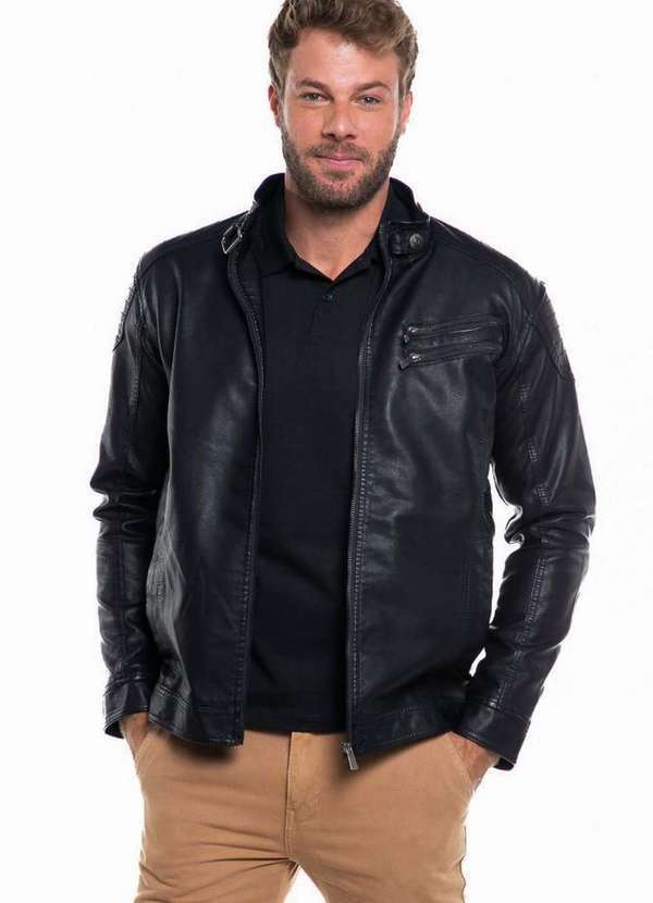 Polo Wear - Jaqueta Masculina Lisa Polo Wear Preto Preto