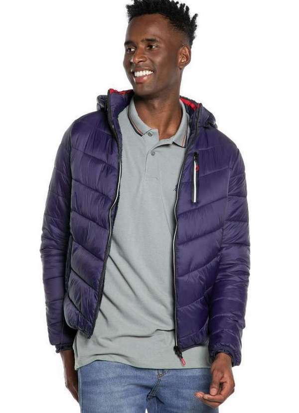 Polo Wear - Jaqueta Masculina Nylon com Zíper Polo Wear Azul Escuro Azul Escuro