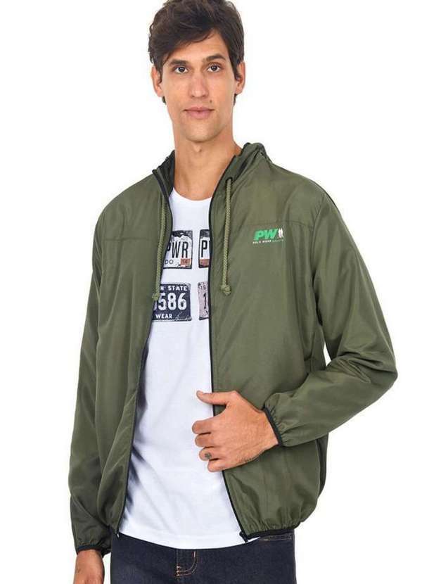 Polo Wear - Jaqueta Masculina Nylon Pw Sports Polo Wear Verde Escuro Verde Escuro