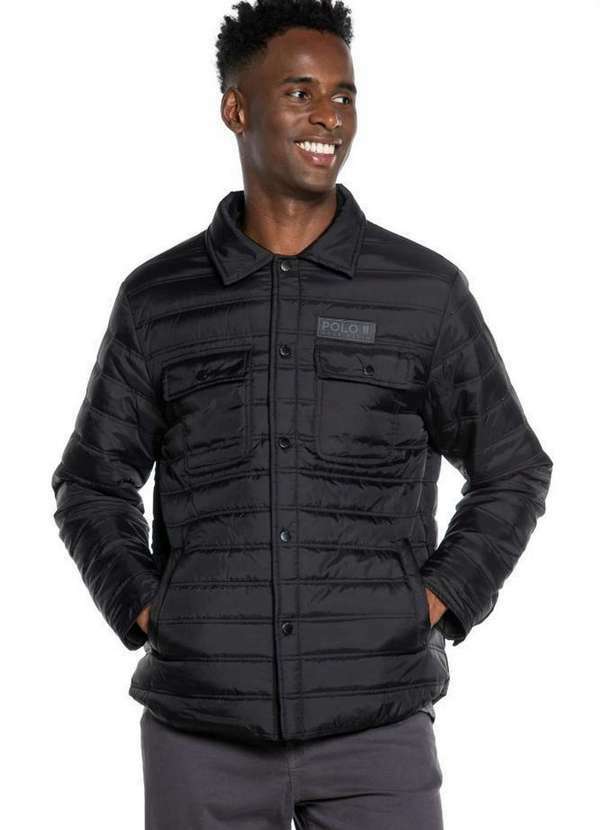 Polo Wear - Jaqueta Masculina Puffer com Bolsos Polo Wear Preto Preto