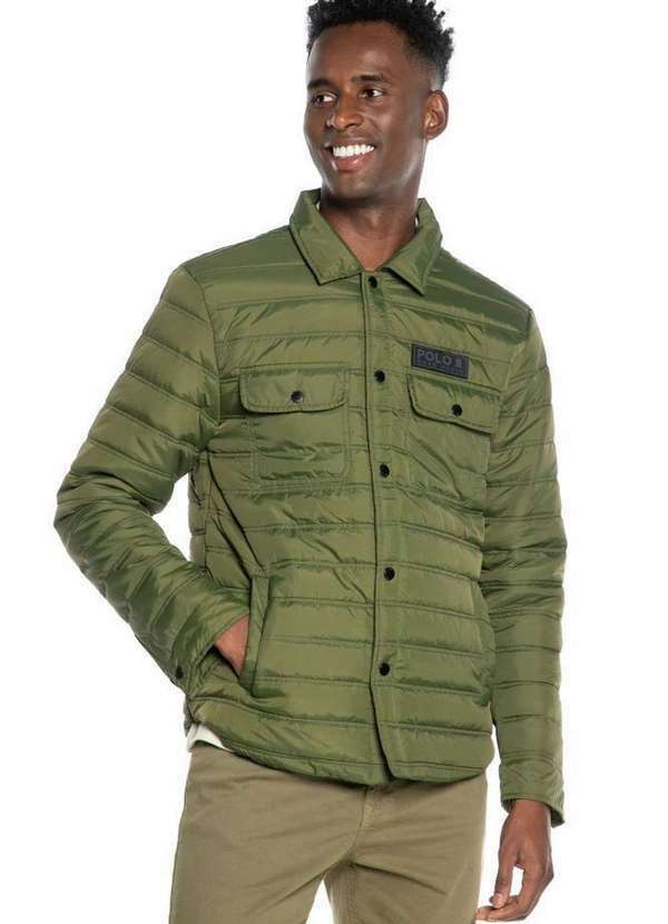 Polo Wear - Jaqueta Masculina Puffer com Bolsos Polo Wear Verde Escuro Verde Escuro