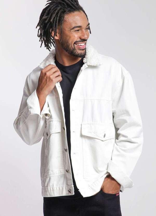 Polo Wear - Jaqueta Masculina Sarja Trucker Polo Wear Off White Off White