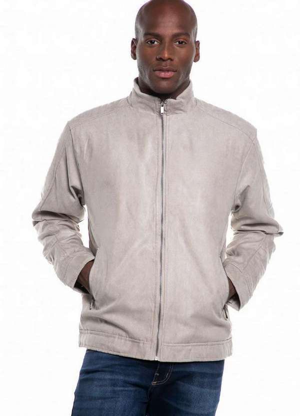 Polo Wear - Jaqueta Masculina Suede Casual Polo Wear Cinza Claro Cinza Claro
