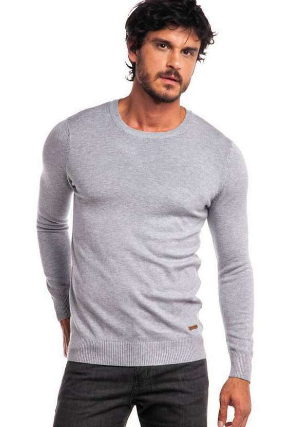 Polo Wear - Suéter Masculino Tricot Detalhe Aplique Polo Wear Sortido Sortido
