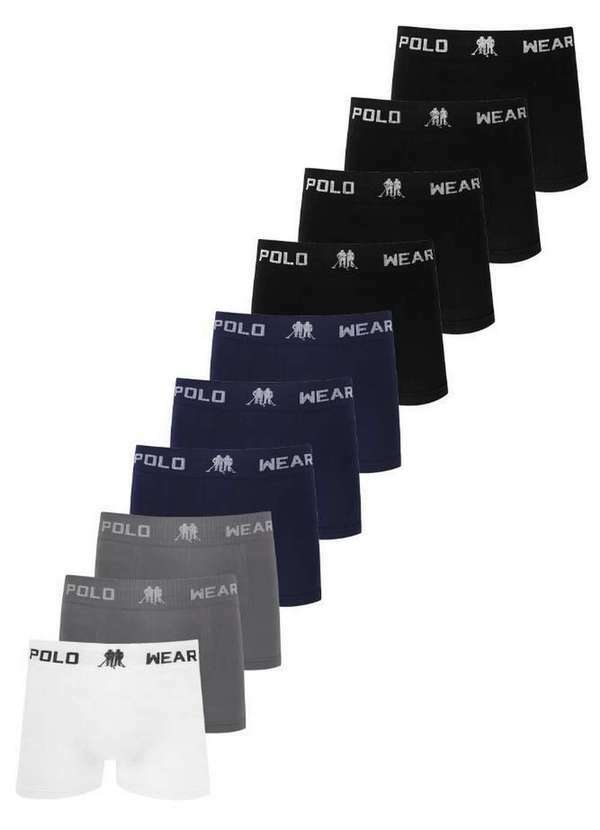 Polo Wear - Kit 10 Cuecas Masculinas Boxer Infantil Polo Wear Sortido Sortido