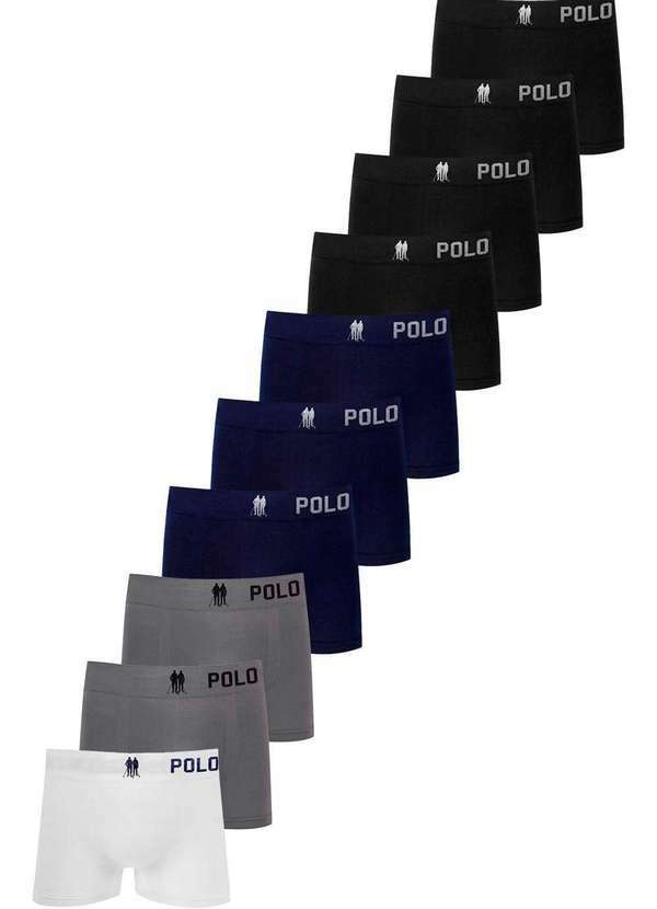 Polo Wear - Kit 10 Cuecas Masculinas Boxer Logo Polo Wear Sortido Sortido