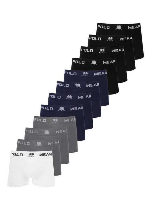 Polo Wear - Kit 12 Cuecas Masculinas Boxer Microfibra Polo Wear Sortido Sortido