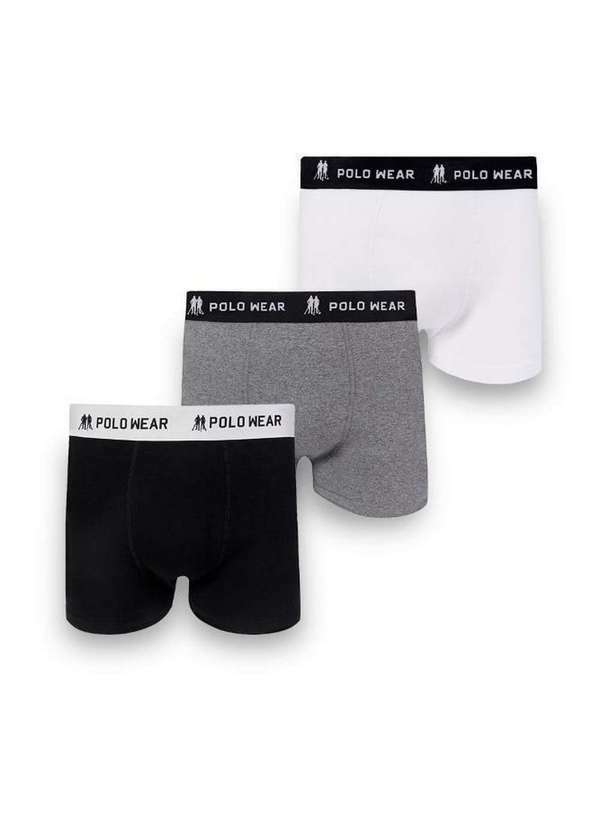 Polo Wear - Kit 3 Cuecas Boxer Masculinas Polo Wear Sortido Sortido