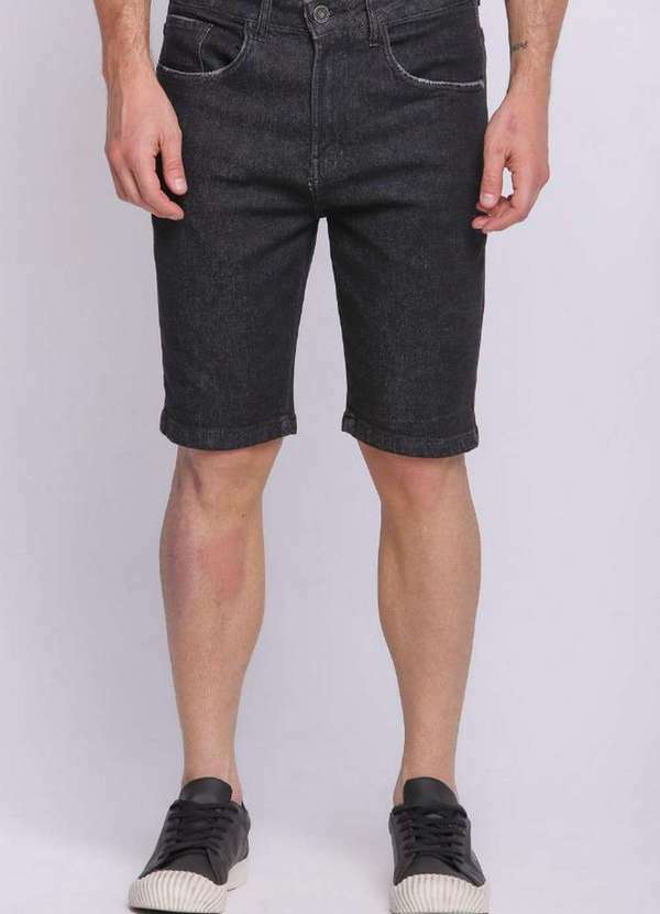 Polo Wear - Bermuda Masculina Jeans Loose Fit Joy Polo Wear Preto Preto