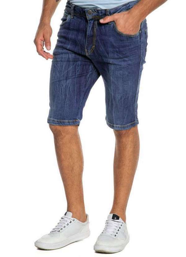 Polo Wear - Bermuda Masculina Jeans Slim Confort Polo Wear Jeans Escuro Jeans Escuro