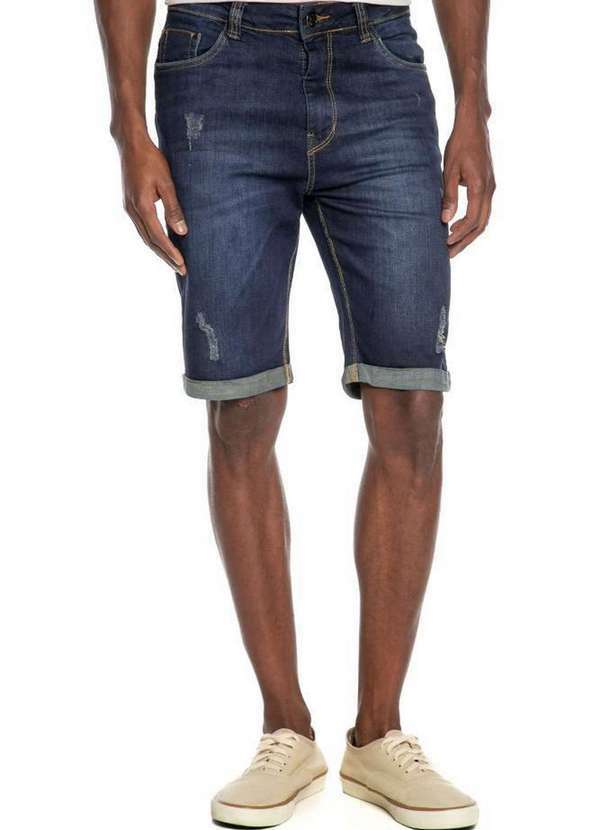 Polo Wear - Bermuda Masculina Jeans Slim Índigo Polo Wear Jeans Escuro Jeans Escuro