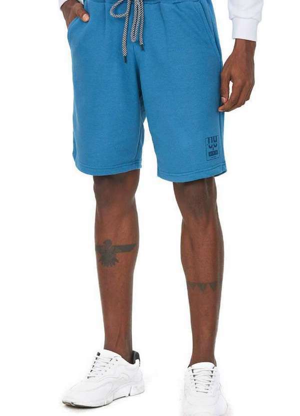 Polo Wear - Bermuda Masculina Moletom Urban Style Polo Wear Azul Claro Azul Claro