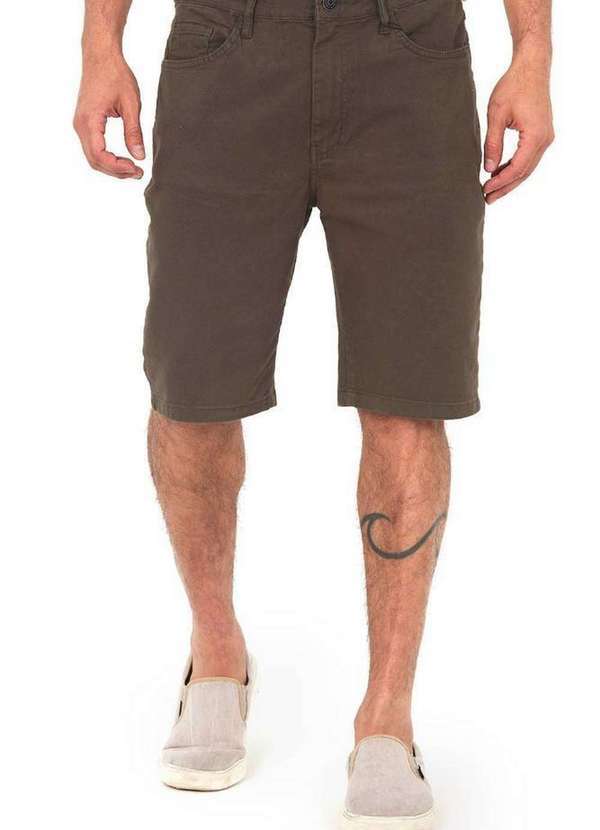 Polo Wear - Bermuda Masculina Sarja Básica Polo Wear Verde Escuro Verde Escuro