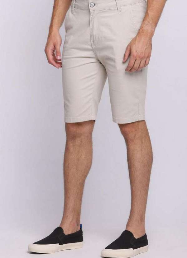 Polo Wear - Bermuda Masculina Sarja Peletizada Básica Polo Wear Areia Areia
