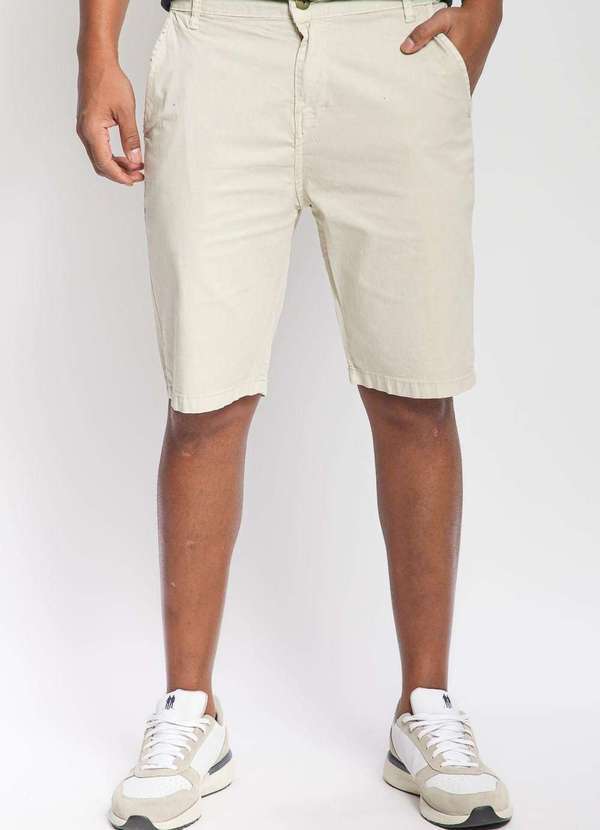 Polo Wear - Bermuda Masculina Sarja Slim Senna Polo Wear Off White Off White