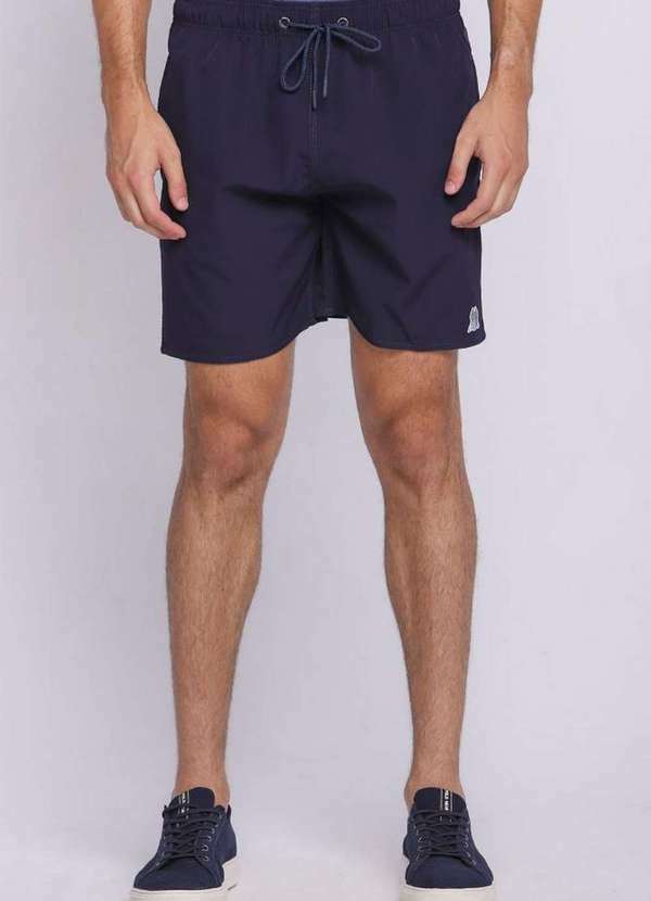 Polo Wear - Short Vôlei Masculino Básico Liso Polo Wear Azul Escuro Azul Escuro