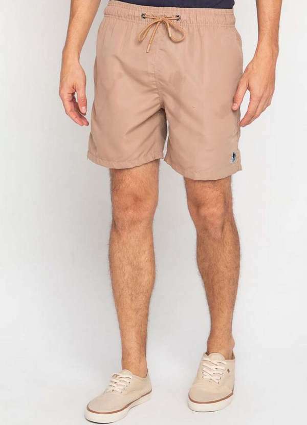 Polo Wear - Short Vôlei Masculino Básico Liso Polo Wear Bege Médio Bege Médio