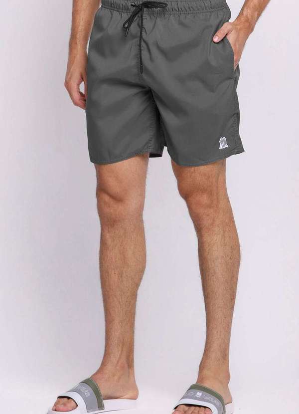 Polo Wear - Short Vôlei Masculino Básico Liso Polo Wear Cinza Escuro Cinza Escuro