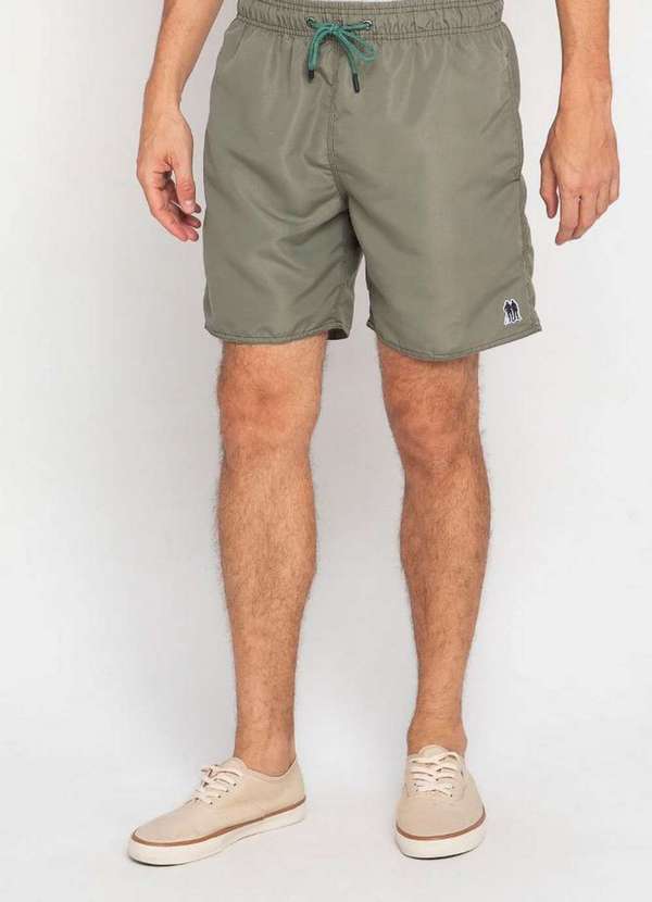 Polo Wear - Short Vôlei Masculino Básico Liso Polo Wear Verde Médio Verde Médio