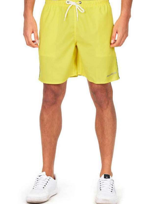 Polo Wear - Short Vôlei Masculino Malha Logo Polo Wear Amarelo Médio Amarelo Médio
