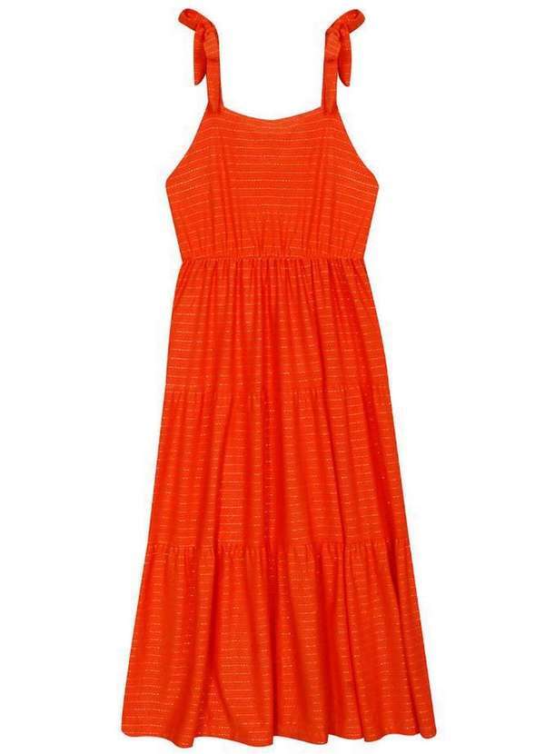 Polo Wear - Vestido Infantil Malha Happiness Polo Wear Laranja Médio Laranja Médio