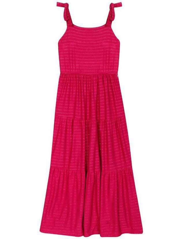 Polo Wear - Vestido Infantil Malha Happiness Polo Wear Rosa Escuro Rosa Escuro