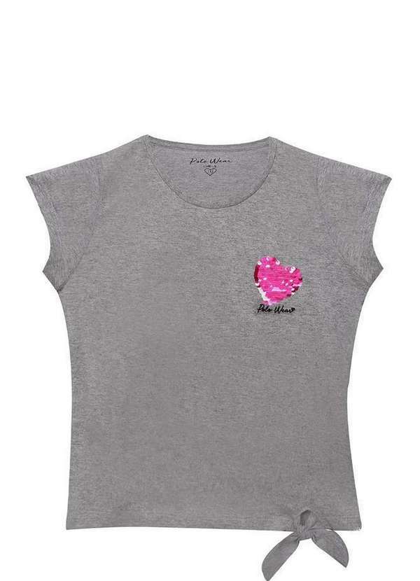 Polo Wear - Blusa Feminina Infantil Amarração Polo Wear Mescla Escuro Mescla Escuro
