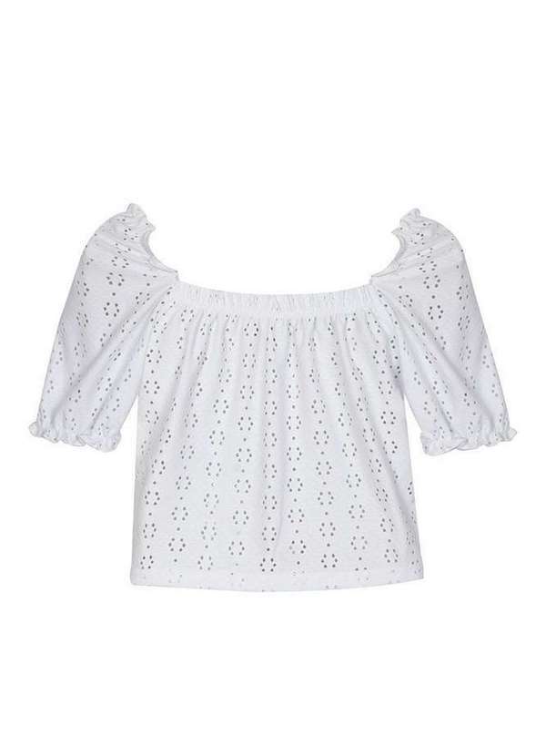 Polo Wear - Cropped Feminino Infantil Malha Polo Wear Branco Branco