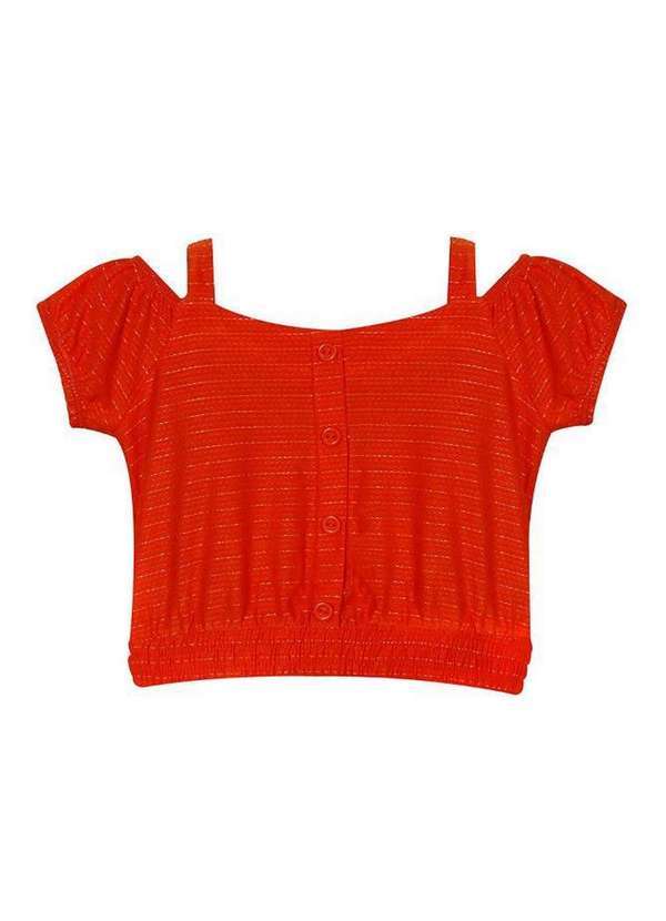 Polo Wear - Cropped Feminino Infantil Recorte Polo Wear Laranja Médio Laranja Médio