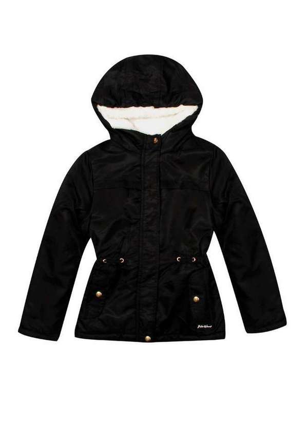 Parka Feminina Nylon Infantil Metasports Polo Wear Preto Preto