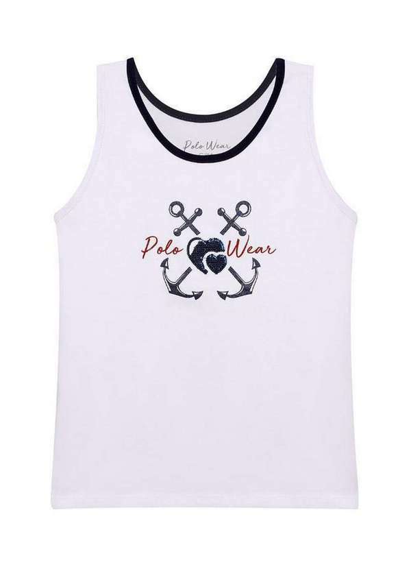 Polo Wear - Regata Masculina Infantil Nautical Polo Wear Branco Branco