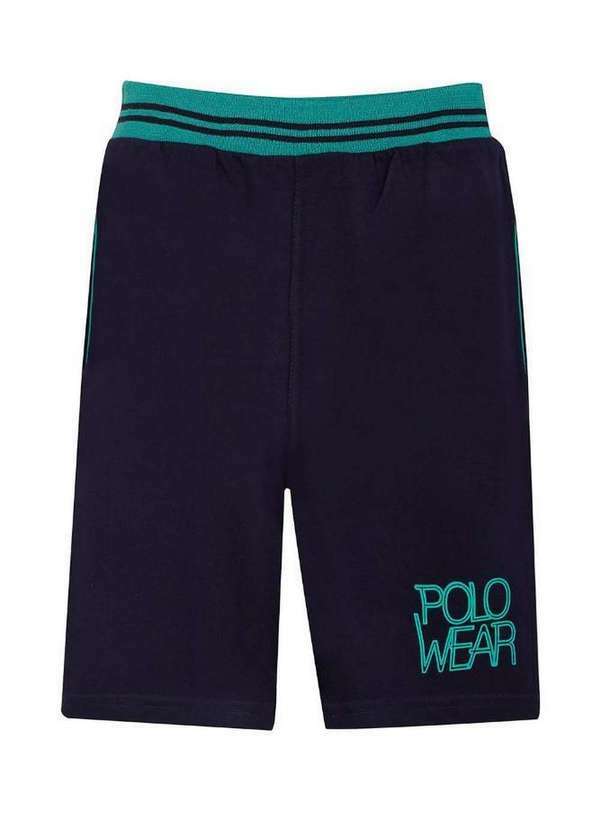 Polo Wear - Bermuda Masculina Infantil Estampada Polo Wear Azul Escuro Azul Escuro