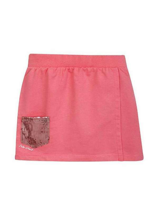 Polo Wear - Short Saia Feminino Moletinho Infantil Polo Wear Rosa Claro Rosa Claro