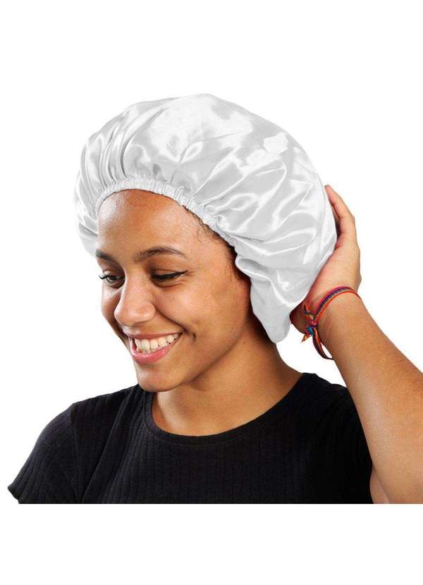 Pmc - Kit 3 Toucas de Cetim Pmc Antifrizz com Elástico Branco 3