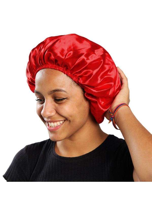 Pmc - Touca de Cetim Pmc Antifrizz com Elástico Vermelho