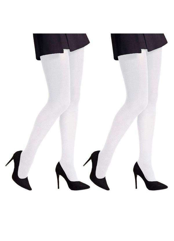 Selene - Kit 2 Meias-Calças Selene Opaca Fio 40 Feminino Branco