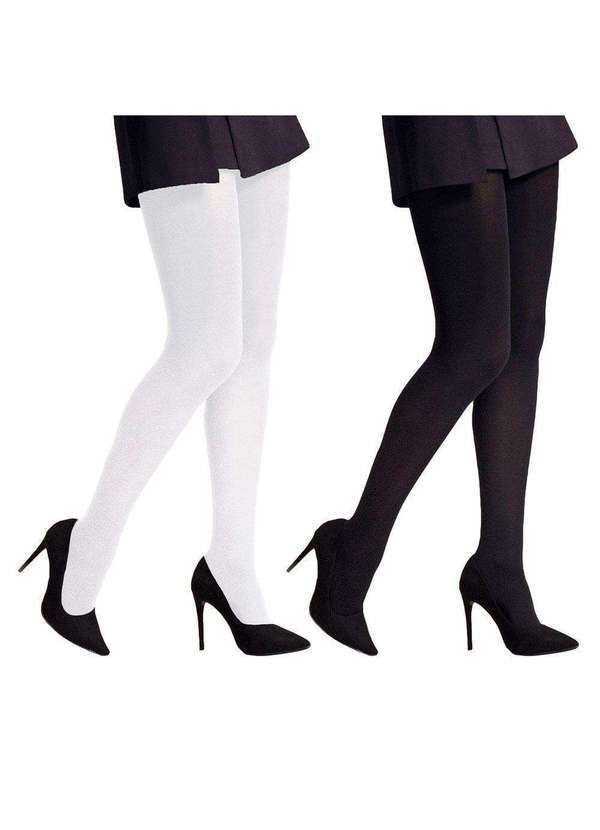 Selene - Kit 2 Meias-Calças Selene Opaca Fio 40 Feminino Branco