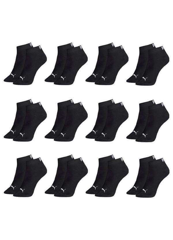 Puma - Kit 12 pares de Meias Puma Sapatilha Esportiva Feminina Preto
