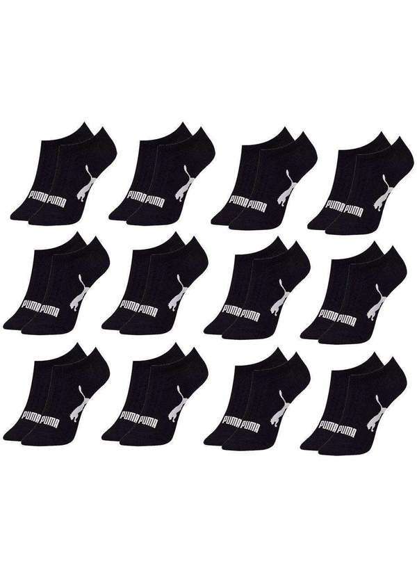 Puma - Kit 12 pares de Meias Puma Sapatilha Esportiva Feminina Preto