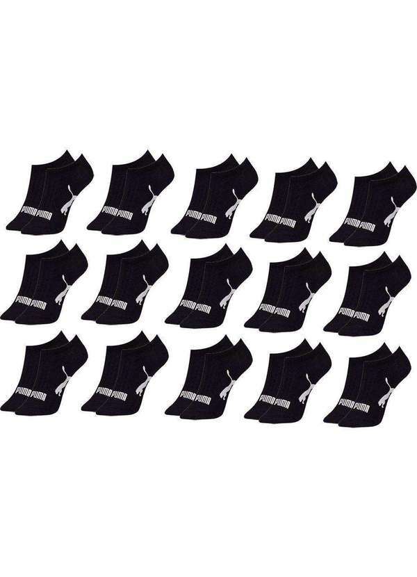 Puma - Kit 15 pares de Meias Puma Sapatilha Esportiva Feminina Preto