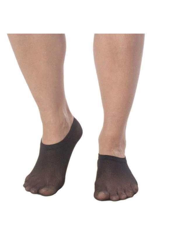 Selene - Kit 2 pares de Meia Selene Sapatilha Fio 40 Feminina - Preto Preto