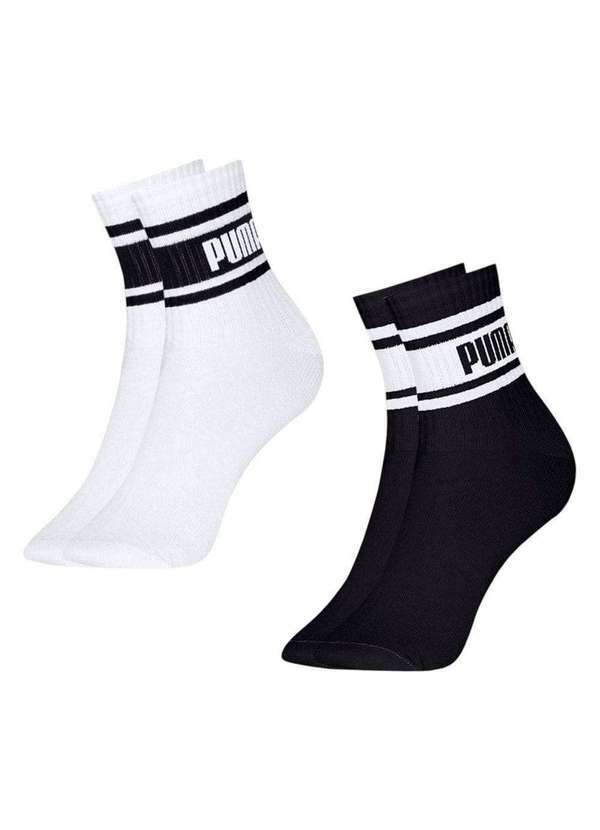 Puma - Kit 2 pares de Meias Puma Esportiva Feminina Branco