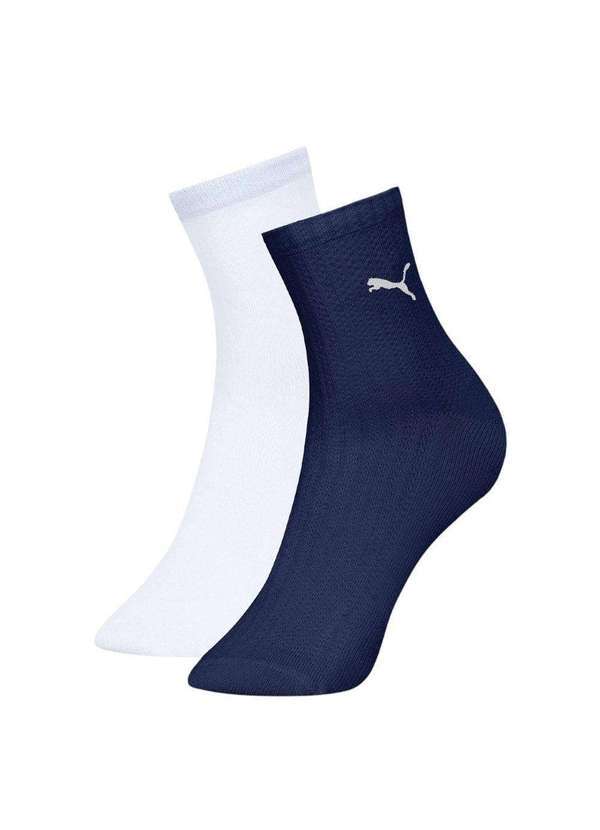 Puma - Kit 2 pares de Meias Puma Esportiva Feminina Branco