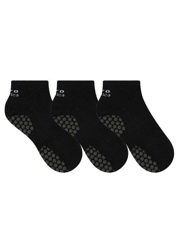 Selene - Kit 3 pares de Meia Selene Esportiva Hidroginástica - Preto Preto