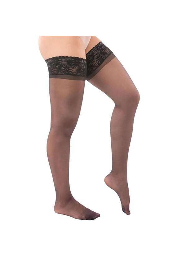 Selene - Kit 3 pares de Meias 7/8 Selene Renda e Silicone Fio 15 Feminino Preto 2